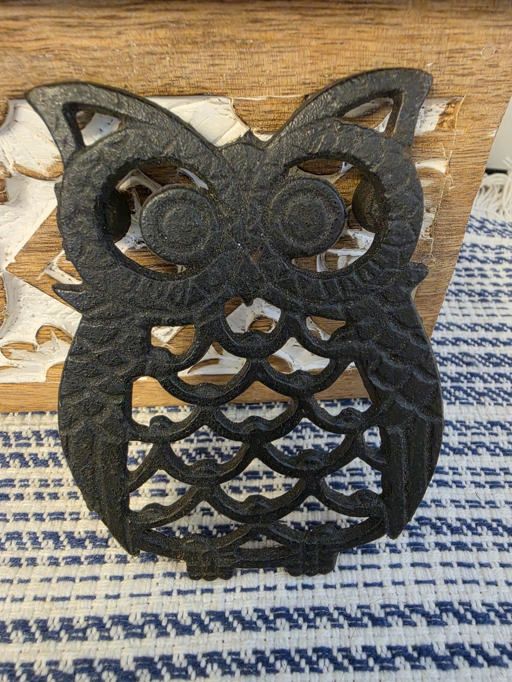 Black Cast Iron Owl Trivet